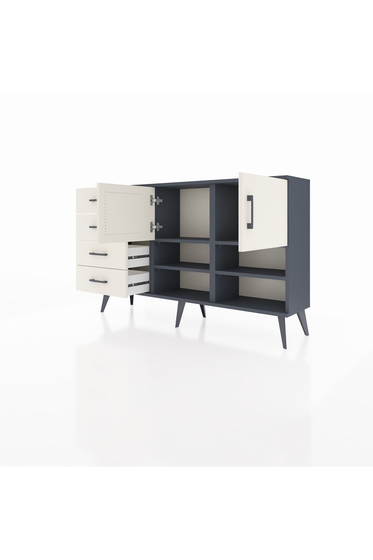 Arges Konsol 4 Raflı 4 Çekmeceli 2 Kapaklı 132x30x83 - S144M031V13A