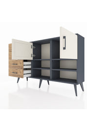 Arges Konsol 4 Raflı 4 Çekmeceli 2 Kapaklı 132x30x83 - S144M031V15A