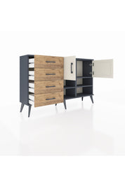 Arges Konsol 4 Raflı 4 Çekmeceli 2 Kapaklı 132x30x83 - S144M031V15A