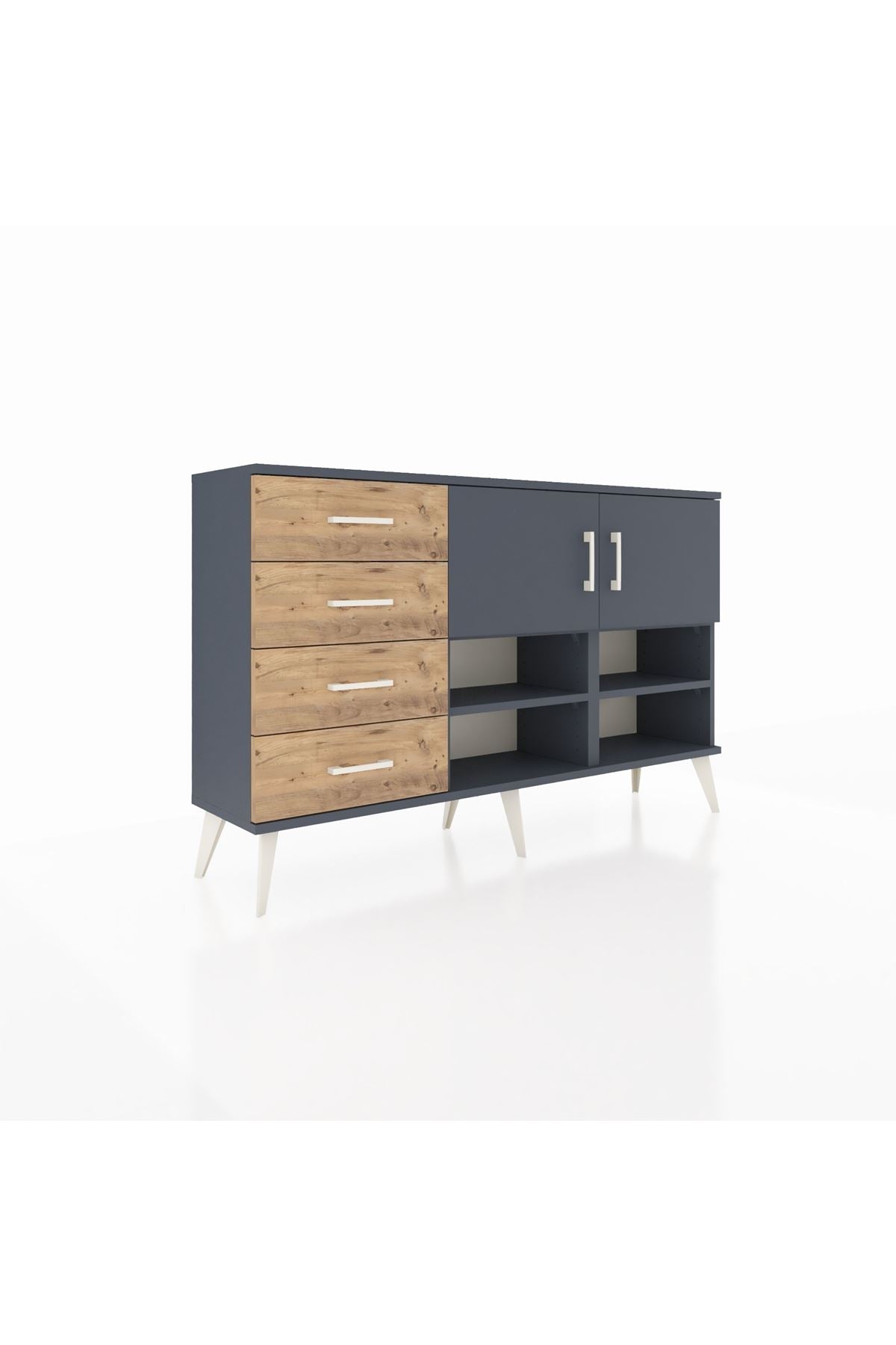 Arges Konsol 4 Raflı 4 Çekmeceli 2 Kapaklı 132x30x83 - S144M031V18A