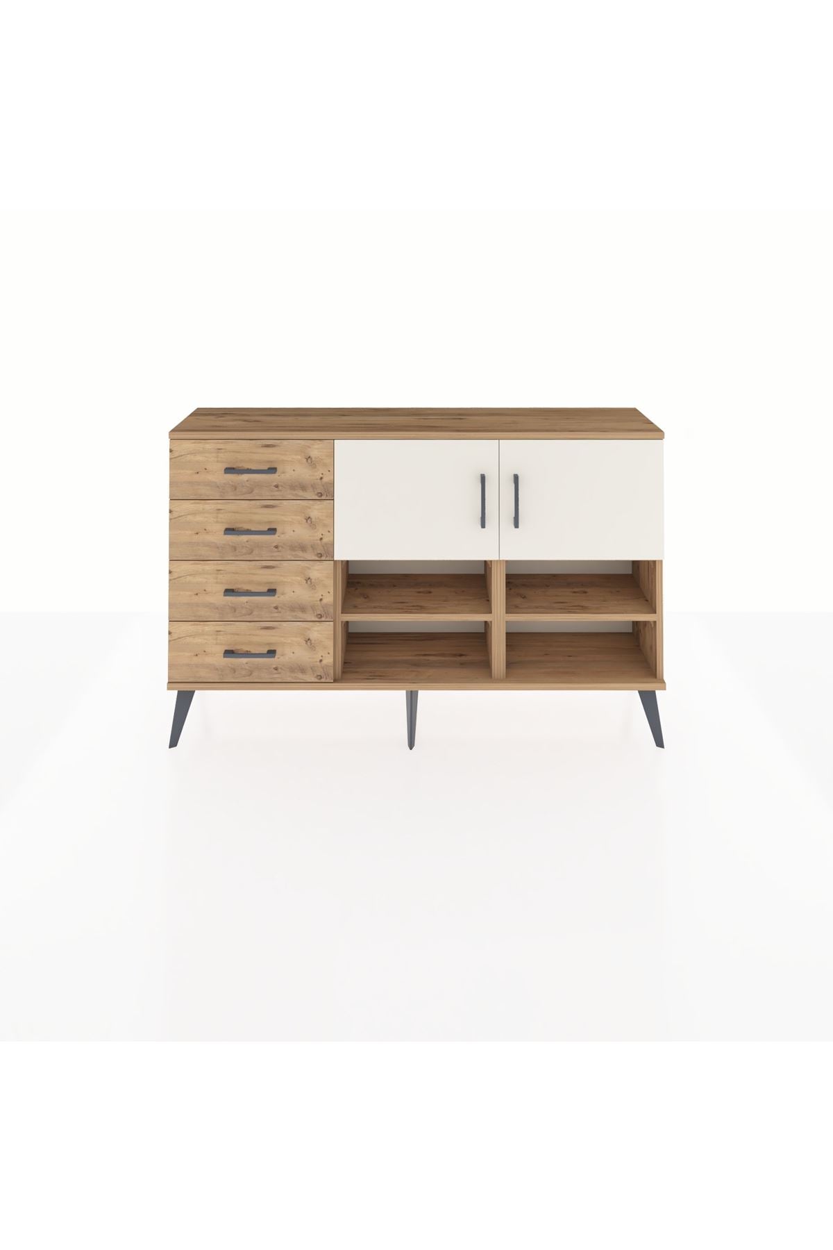 Arges Konsol 4 Raflı 4 Çekmeceli 2 Kapaklı 132x30x83 - S144M031V24A