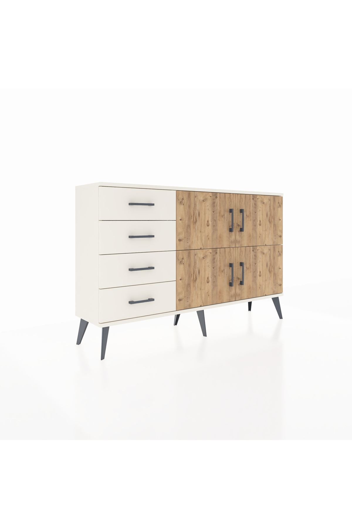 Arges Konsol 2 Raflı 4 Çekmeceli 4 Kapaklı 132x30x83 - S144M032V01A