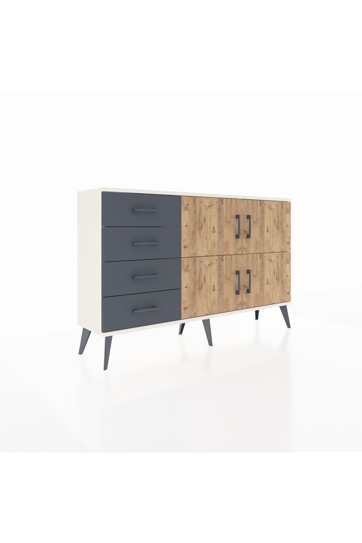 Arges Konsol 2 Raflı 4 Çekmeceli 4 Kapaklı 132x30x83 - S144M032V02A