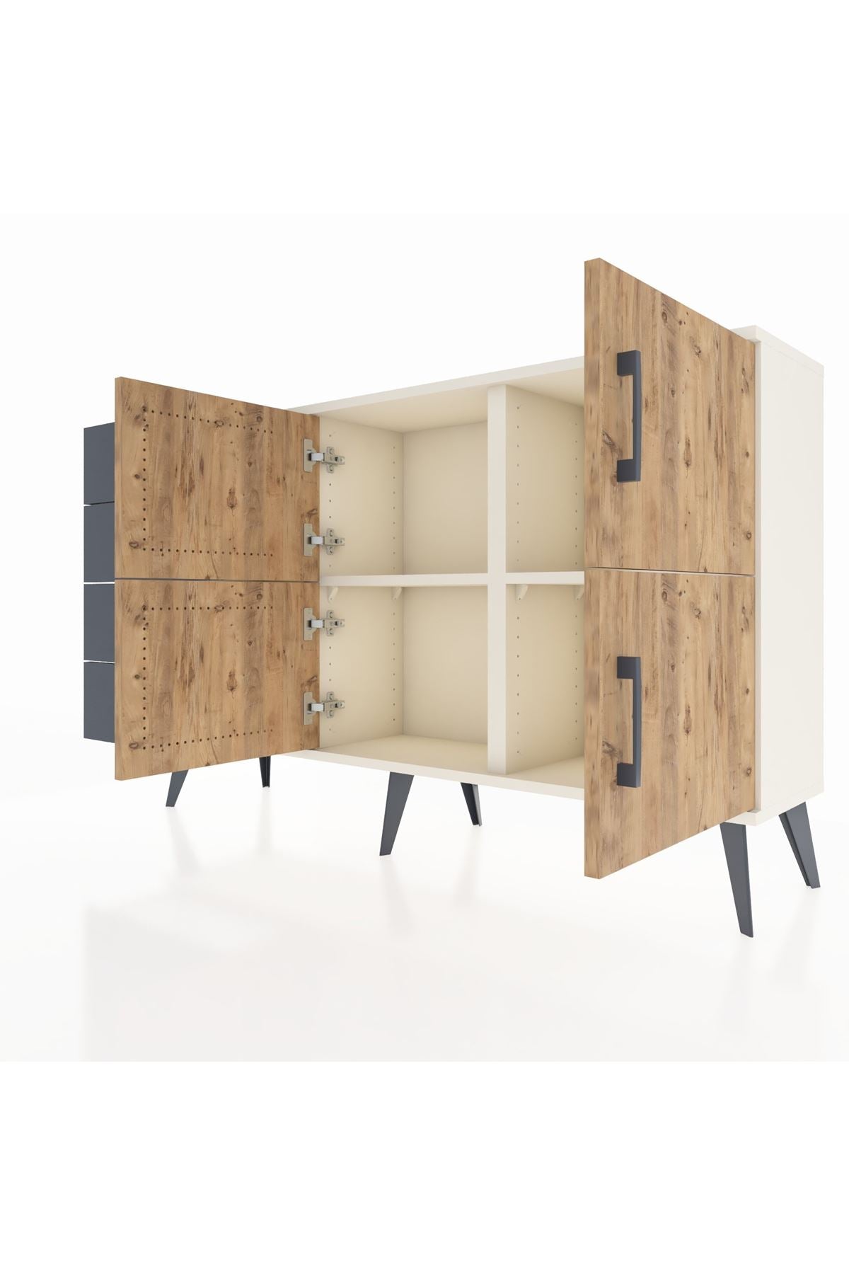 Arges Konsol 2 Raflı 4 Çekmeceli 4 Kapaklı 132x30x83 - S144M032V02A