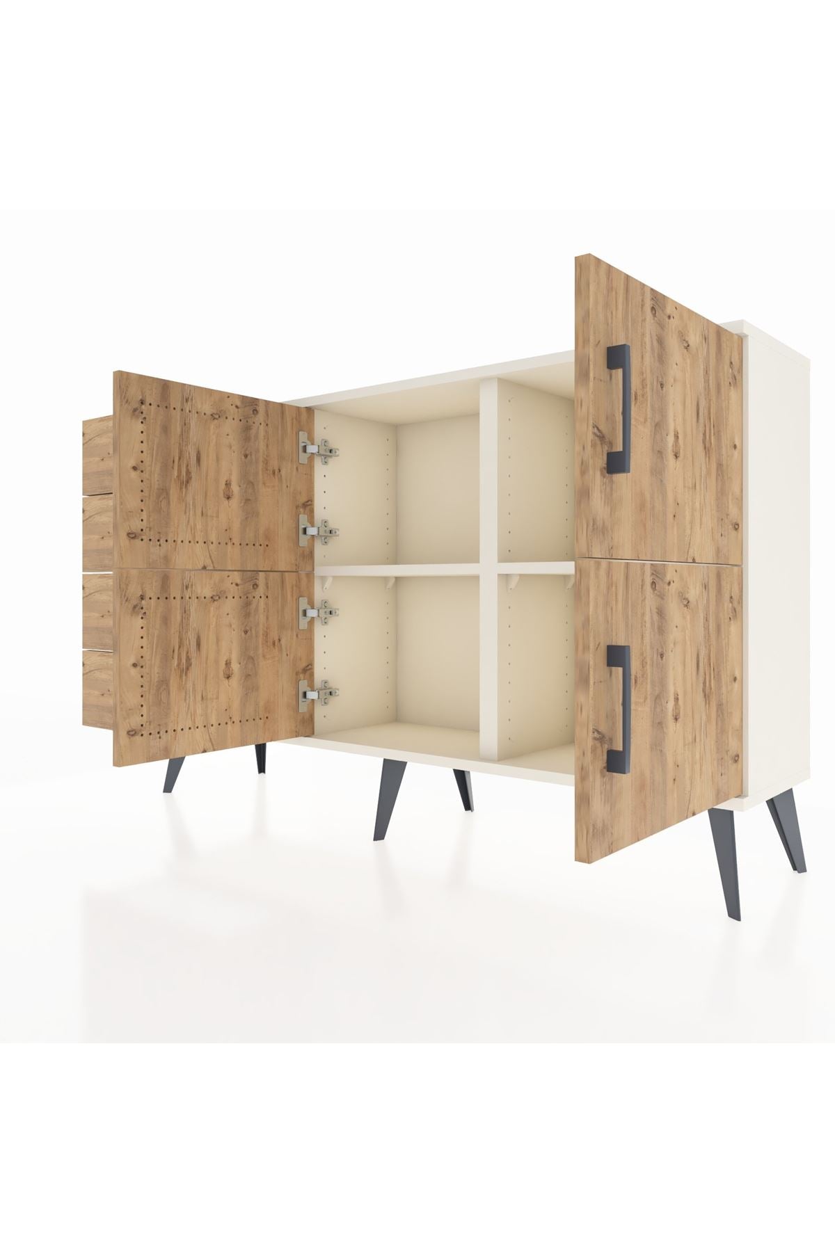 Arges Konsol 2 Raflı 4 Çekmeceli 4 Kapaklı 132x30x83 - S144M032V03A