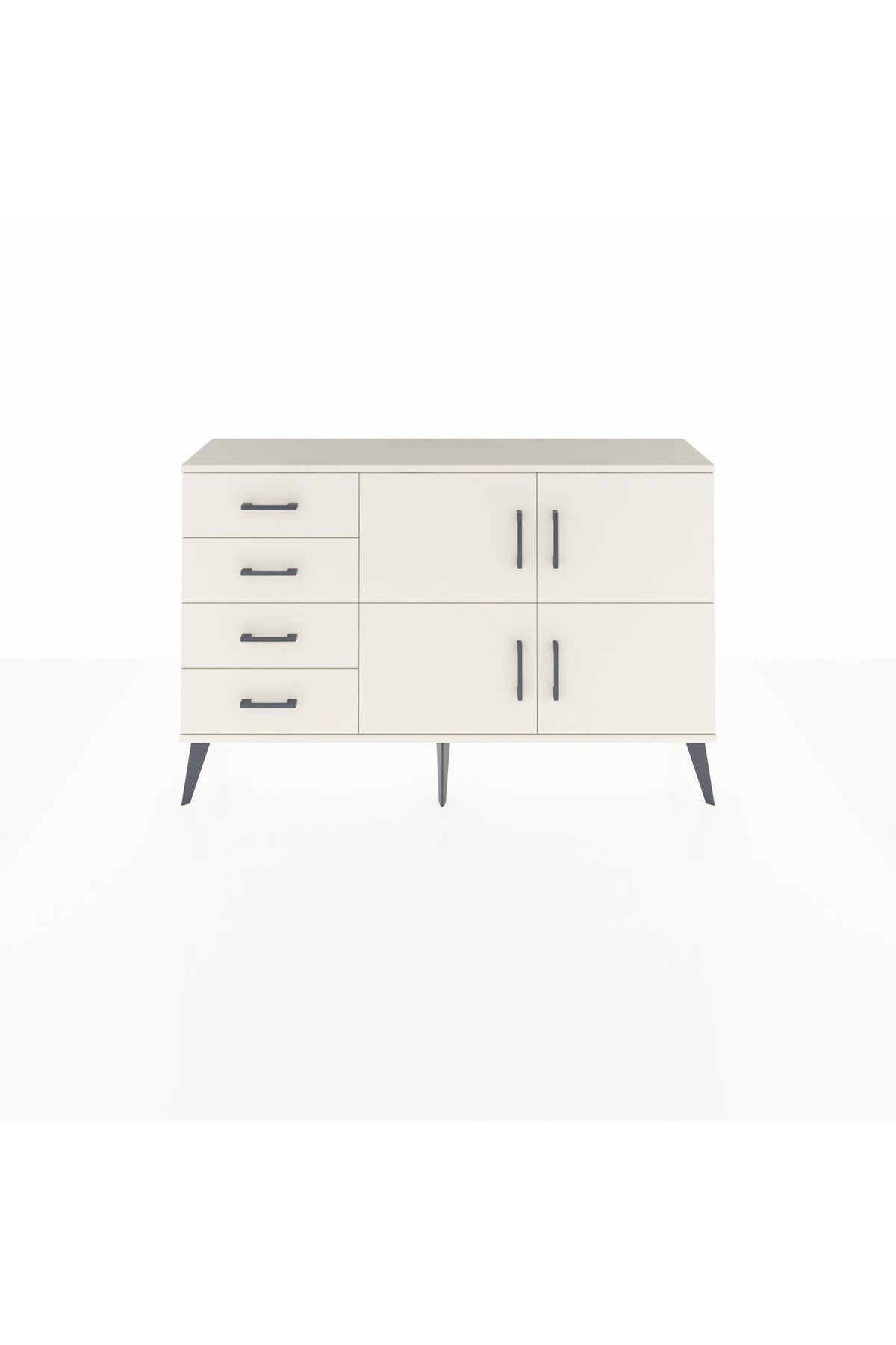 Arges Konsol 2 Raflı 4 Çekmeceli 4 Kapaklı 132x30x83 - S144M032V04A