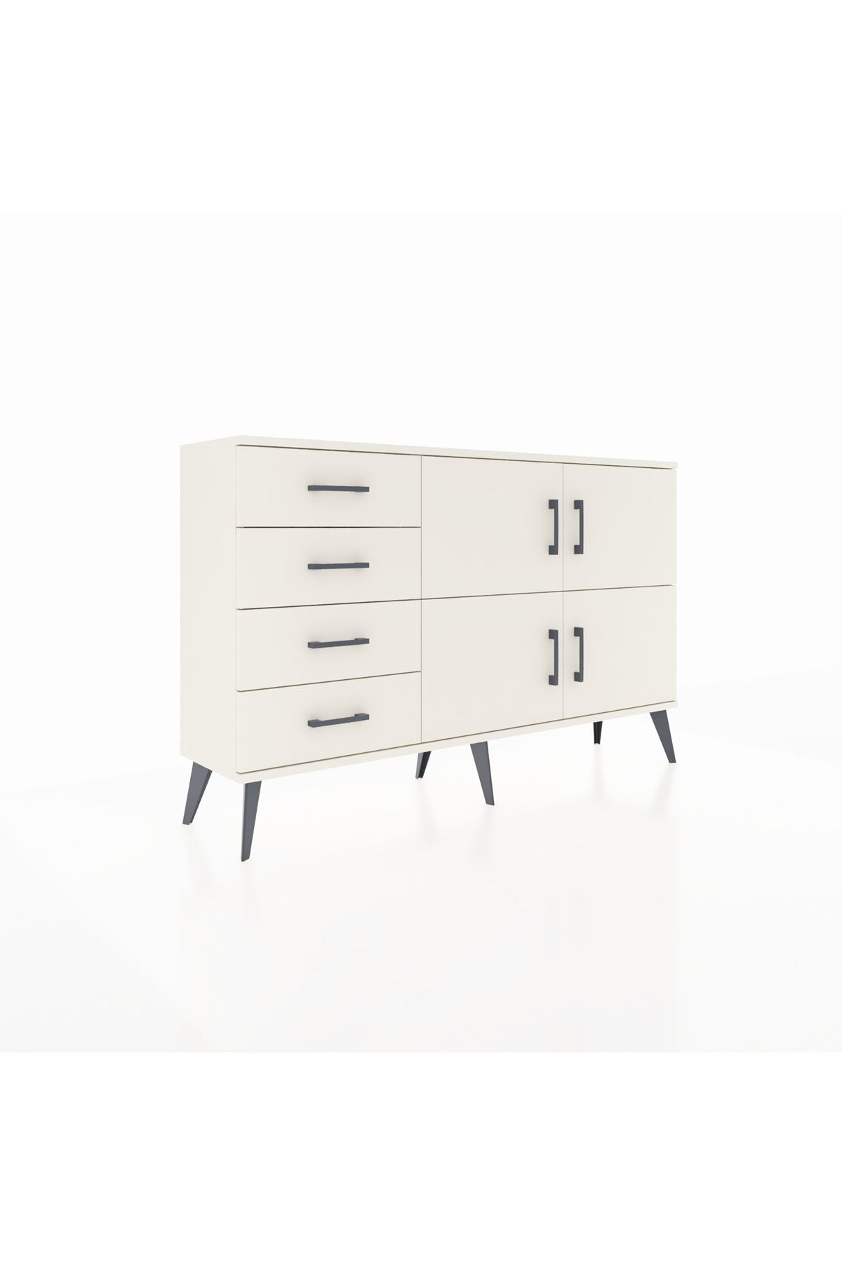 Arges Konsol 2 Raflı 4 Çekmeceli 4 Kapaklı 132x30x83 - S144M032V04A