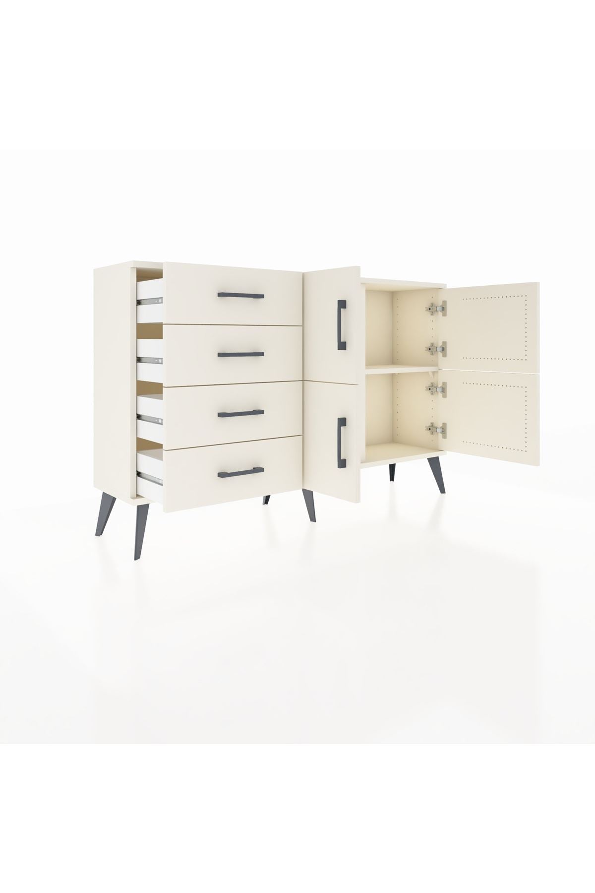 Arges Konsol 2 Raflı 4 Çekmeceli 4 Kapaklı 132x30x83 - S144M032V04A