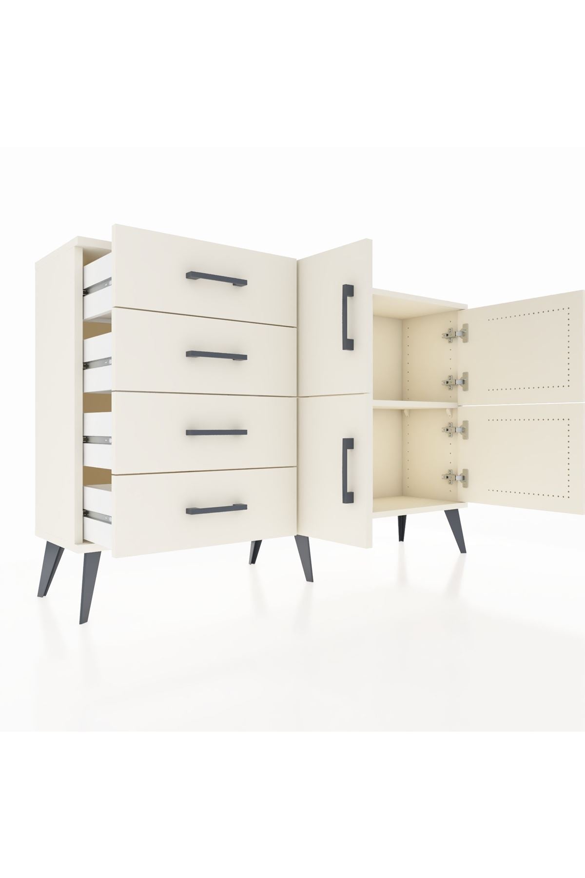 Arges Konsol 2 Raflı 4 Çekmeceli 4 Kapaklı 132x30x83 - S144M032V04A