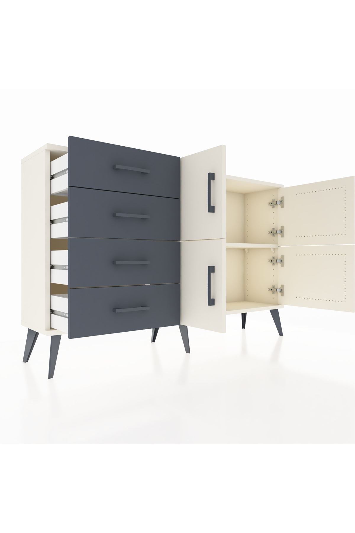 Arges Konsol 2 Raflı 4 Çekmeceli 4 Kapaklı 132x30x83 - S144M032V05A