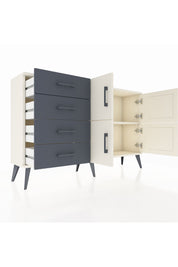 Arges Konsol 2 Raflı 4 Çekmeceli 4 Kapaklı 132x30x83 - S144M032V05A