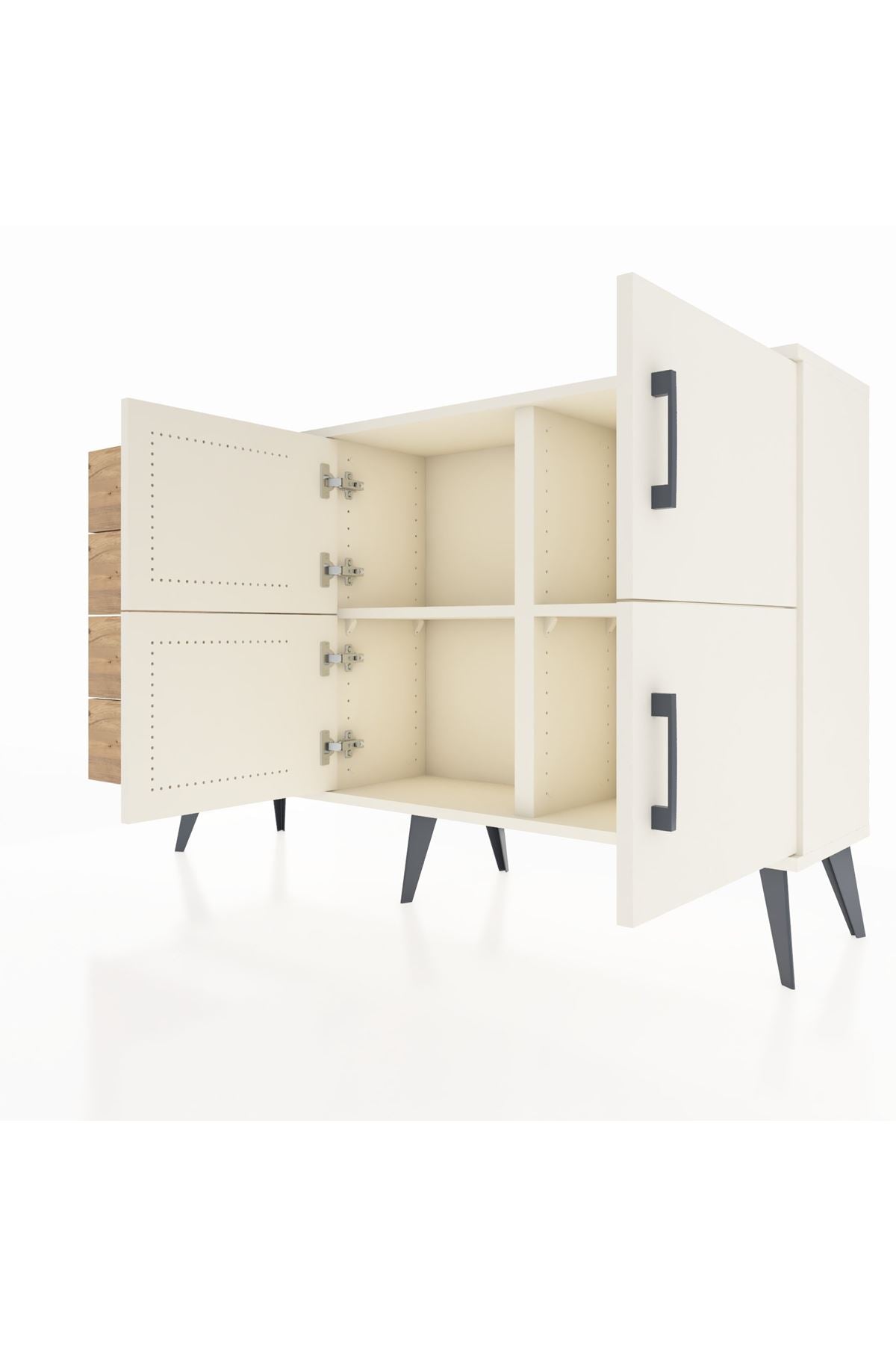 Arges Konsol 2 Raflı 4 Çekmeceli 4 Kapaklı 132x30x83 - S144M032V06A