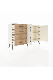 Arges Konsol 2 Raflı 4 Çekmeceli 4 Kapaklı 132x30x83 - S144M032V06A