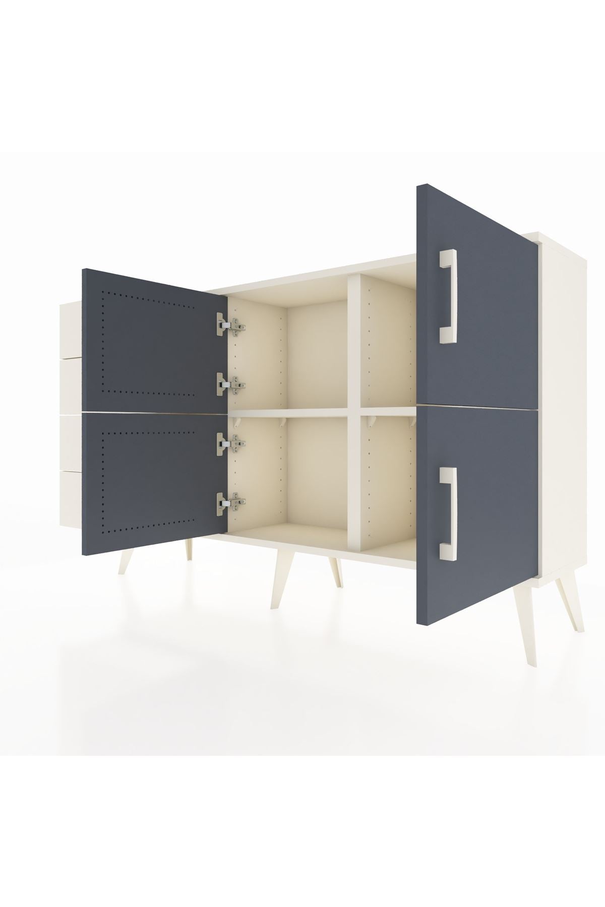 Arges Konsol 2 Raflı 4 Çekmeceli 4 Kapaklı 132x30x83 - S144M032V07A