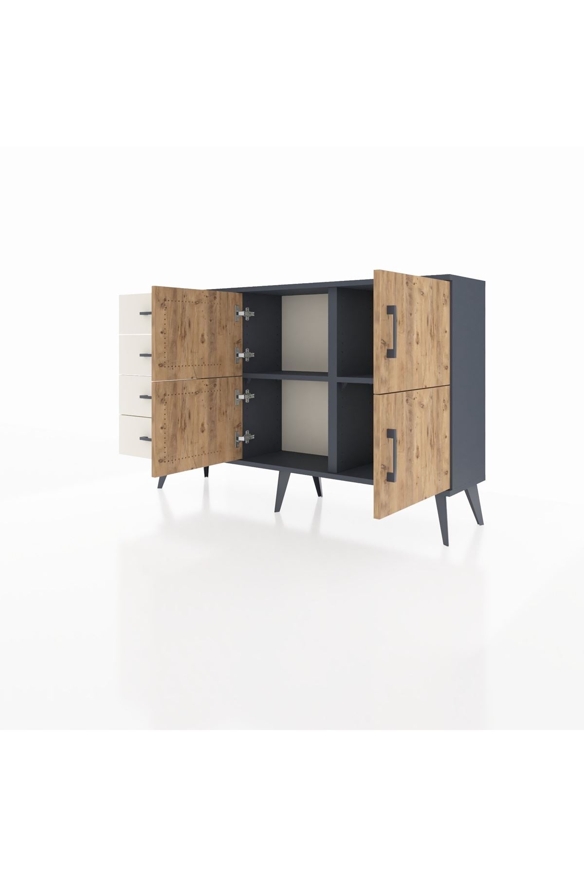 Arges Konsol 2 Raflı 4 Çekmeceli 4 Kapaklı 132x30x83 - S144M032V10A