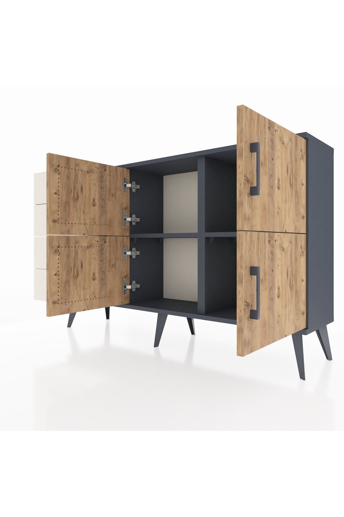 Arges Konsol 2 Raflı 4 Çekmeceli 4 Kapaklı 132x30x83 - S144M032V10A