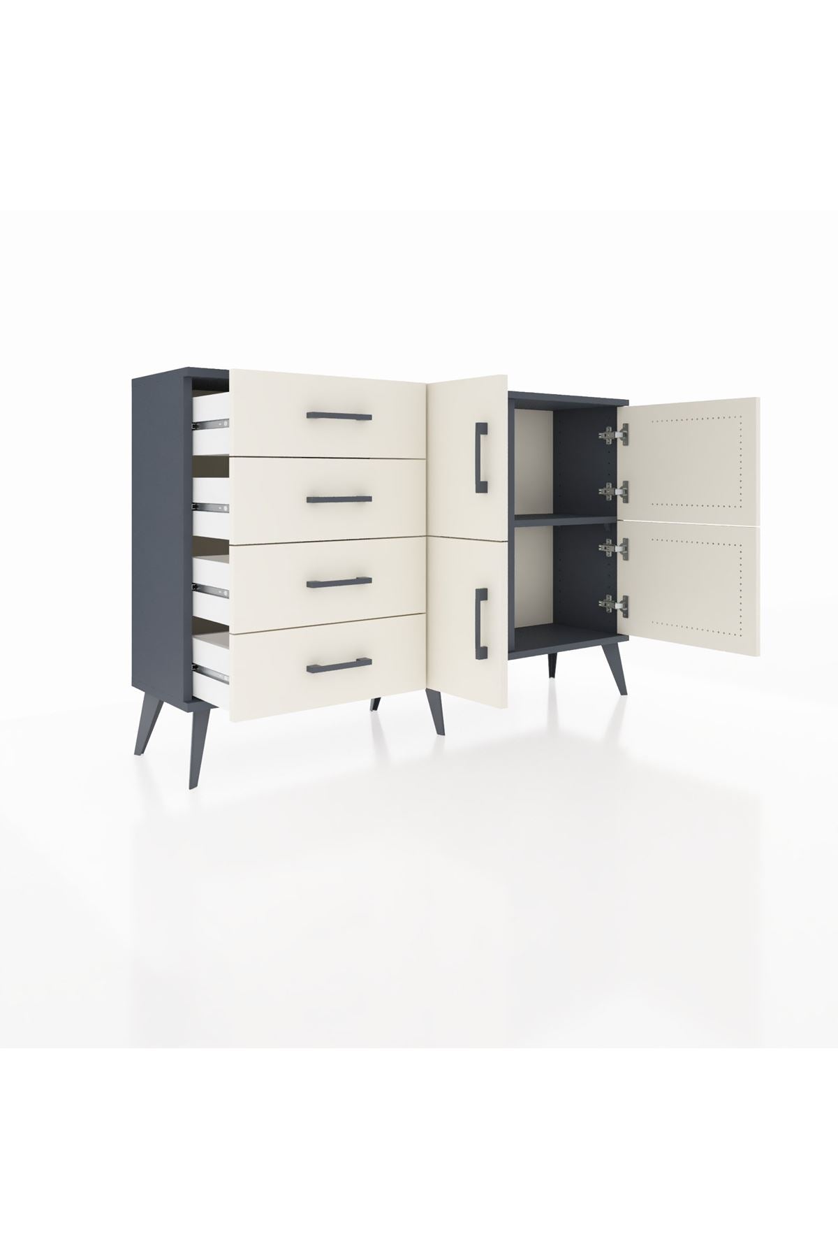 Arges Konsol 2 Raflı 4 Çekmeceli 4 Kapaklı 132x30x83 - S144M032V13A