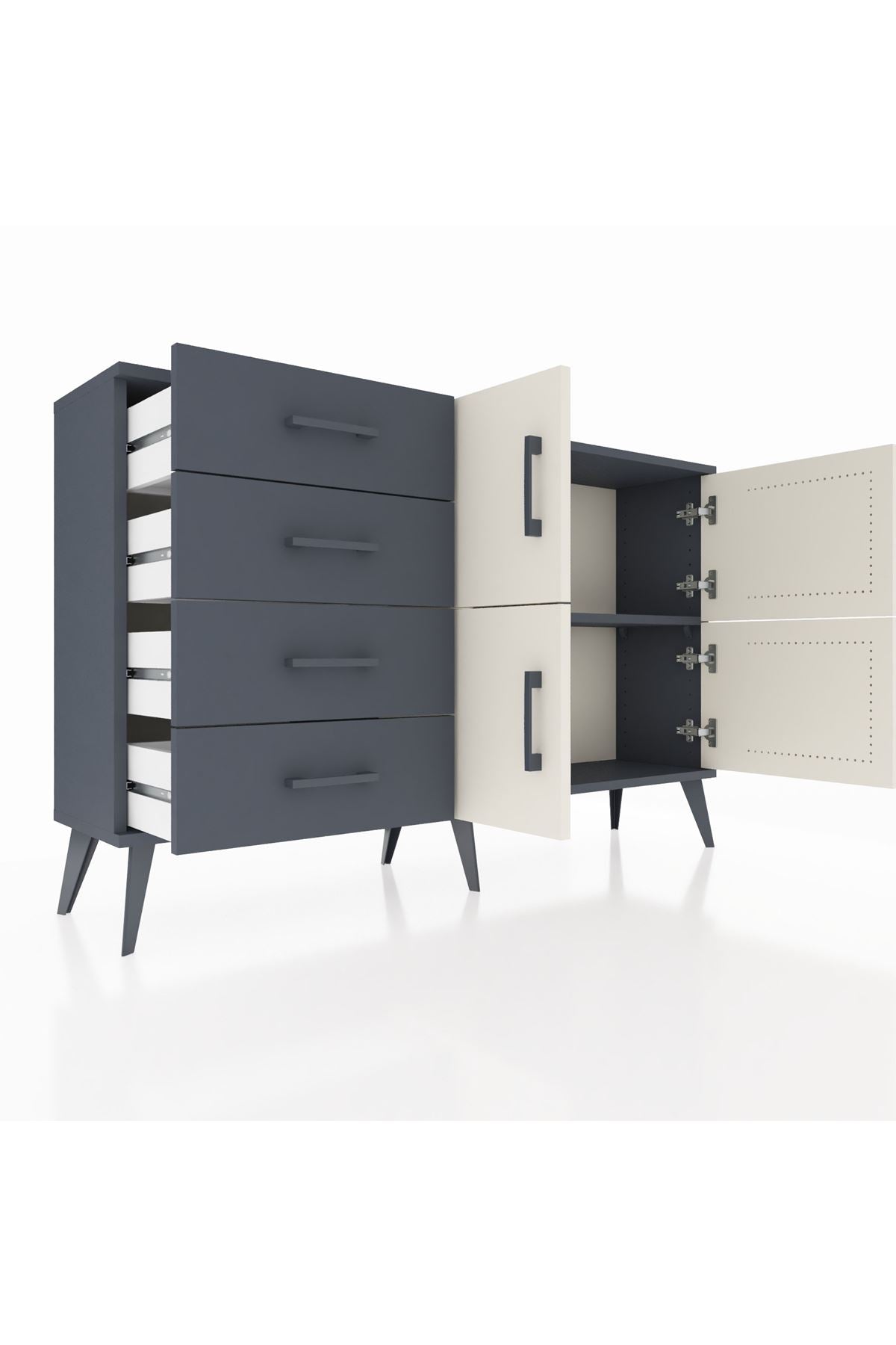 Arges Konsol 2 Raflı 4 Çekmeceli 4 Kapaklı 132x30x83 - S144M032V14A