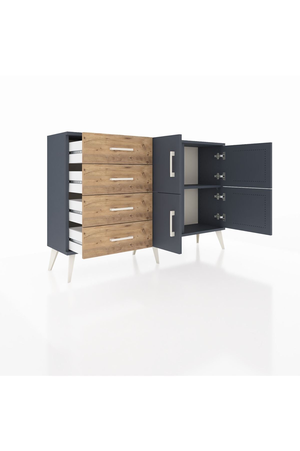 Arges Konsol 2 Raflı 4 Çekmeceli 4 Kapaklı 132x30x83 - S144M032V18A