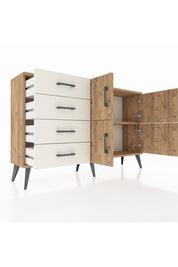 Arges Konsol 2 Raflı 4 Çekmeceli 4 Kapaklı 132x30x83 - S144M032V19A