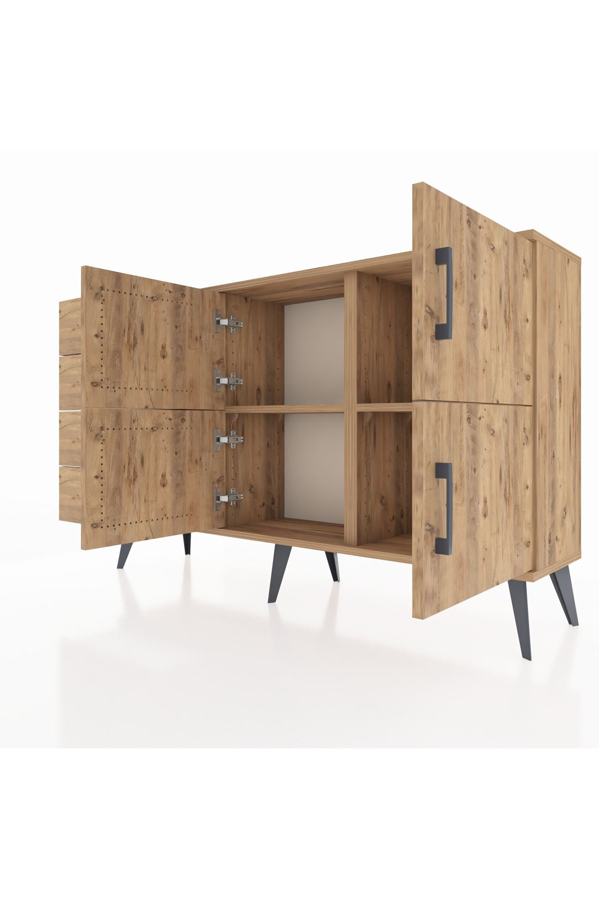 Arges Konsol 2 Raflı 4 Çekmeceli 4 Kapaklı 132x30x83 - S144M032V21A