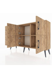 Arges Konsol 2 Raflı 4 Çekmeceli 4 Kapaklı 132x30x83 - S144M032V21A