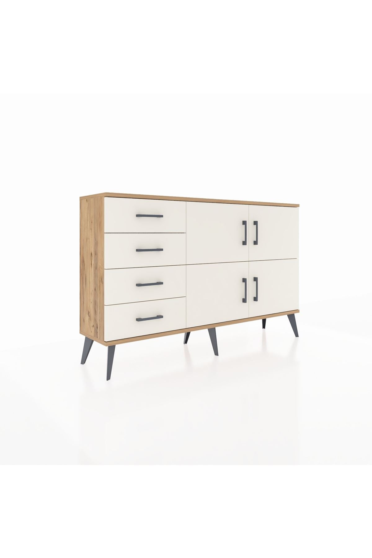 Arges Konsol 2 Raflı 4 Çekmeceli 4 Kapaklı 132x30x83 - S144M032V22A