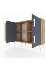 Arges Konsol 2 Raflı 4 Çekmeceli 4 Kapaklı 132x30x83 - S144M032V27A