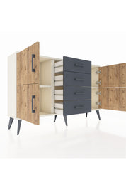 Arges Konsol 2 Raflı 4 Çekmeceli 4 Kapaklı 132x30x83 - S144M033V02A