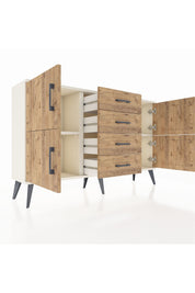 Arges Konsol 2 Raflı 4 Çekmeceli 4 Kapaklı 132x30x83 - S144M033V03A