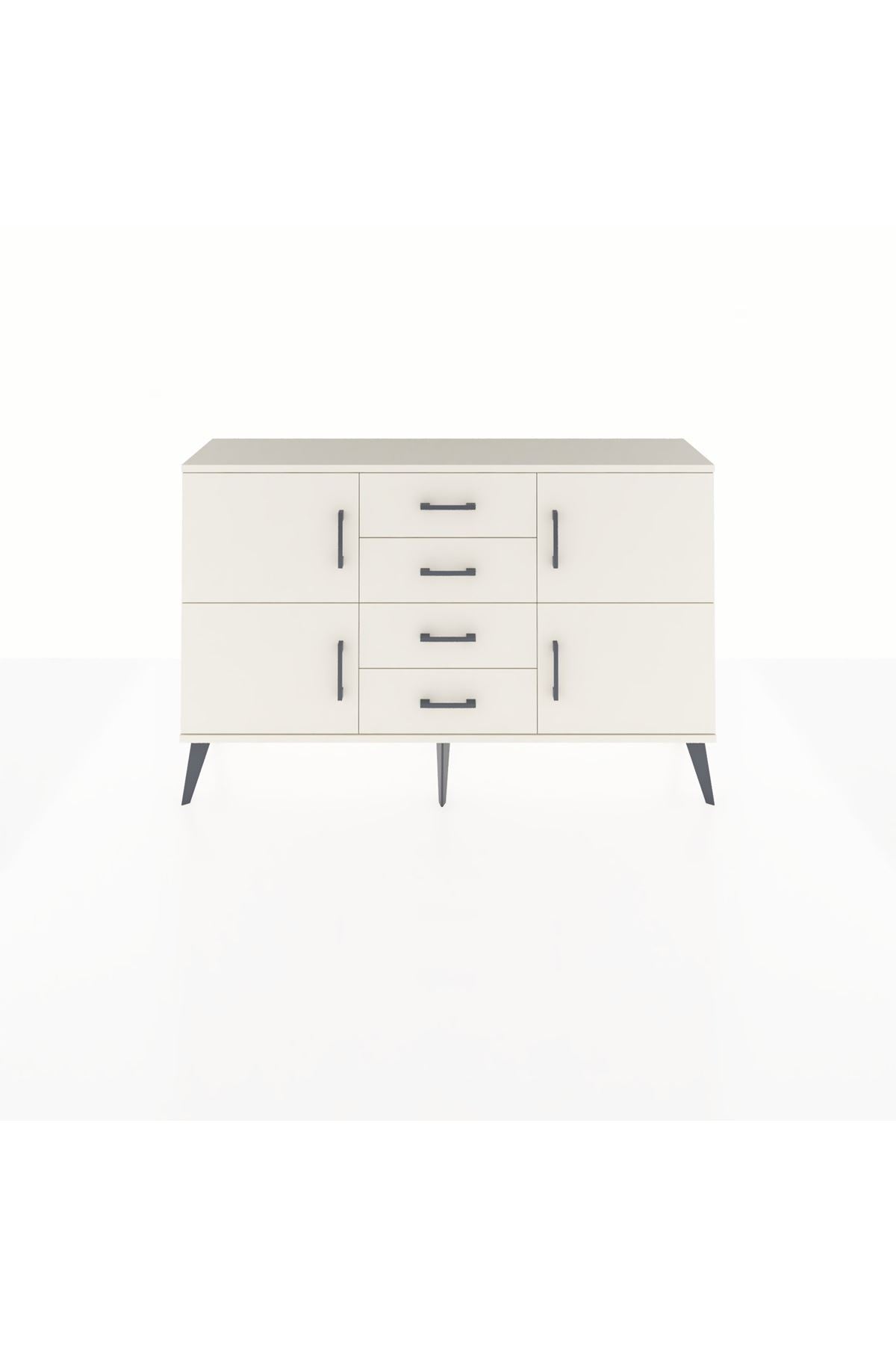 Arges Konsol 2 Raflı 4 Çekmeceli 4 Kapaklı 132x30x83 - S144M033V04A