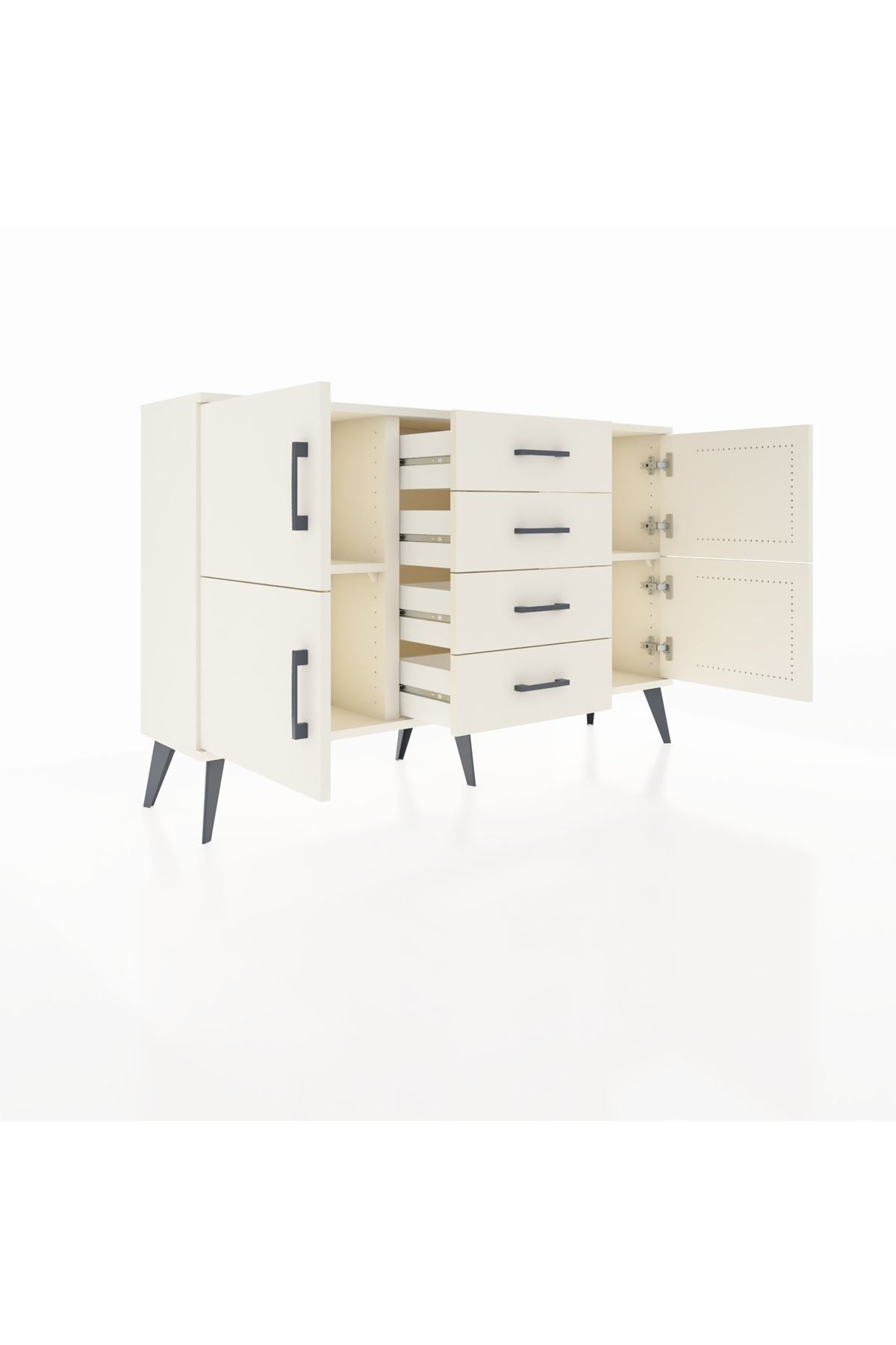 Arges Konsol 2 Raflı 4 Çekmeceli 4 Kapaklı 132x30x83 - S144M033V04A