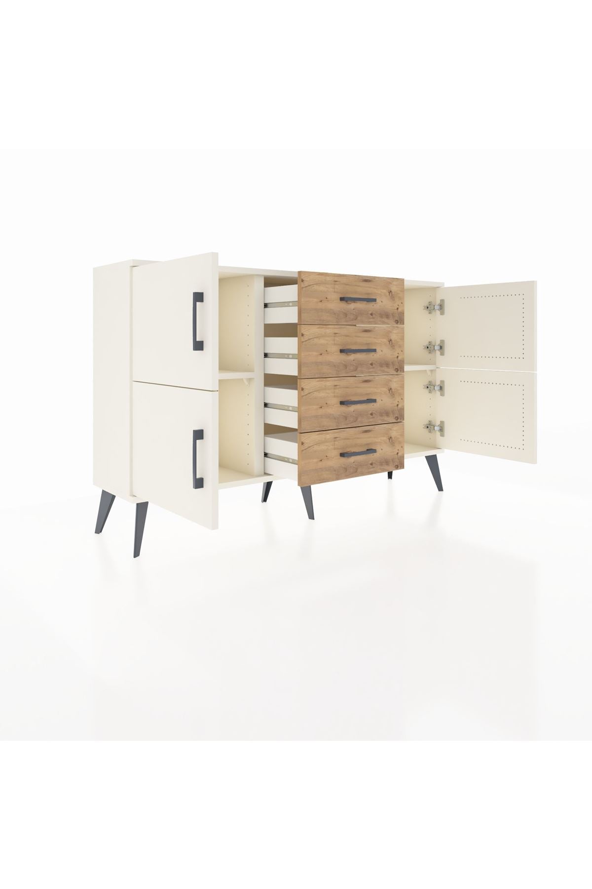 Arges Konsol 2 Raflı 4 Çekmeceli 4 Kapaklı 132x30x83 - S144M033V06A