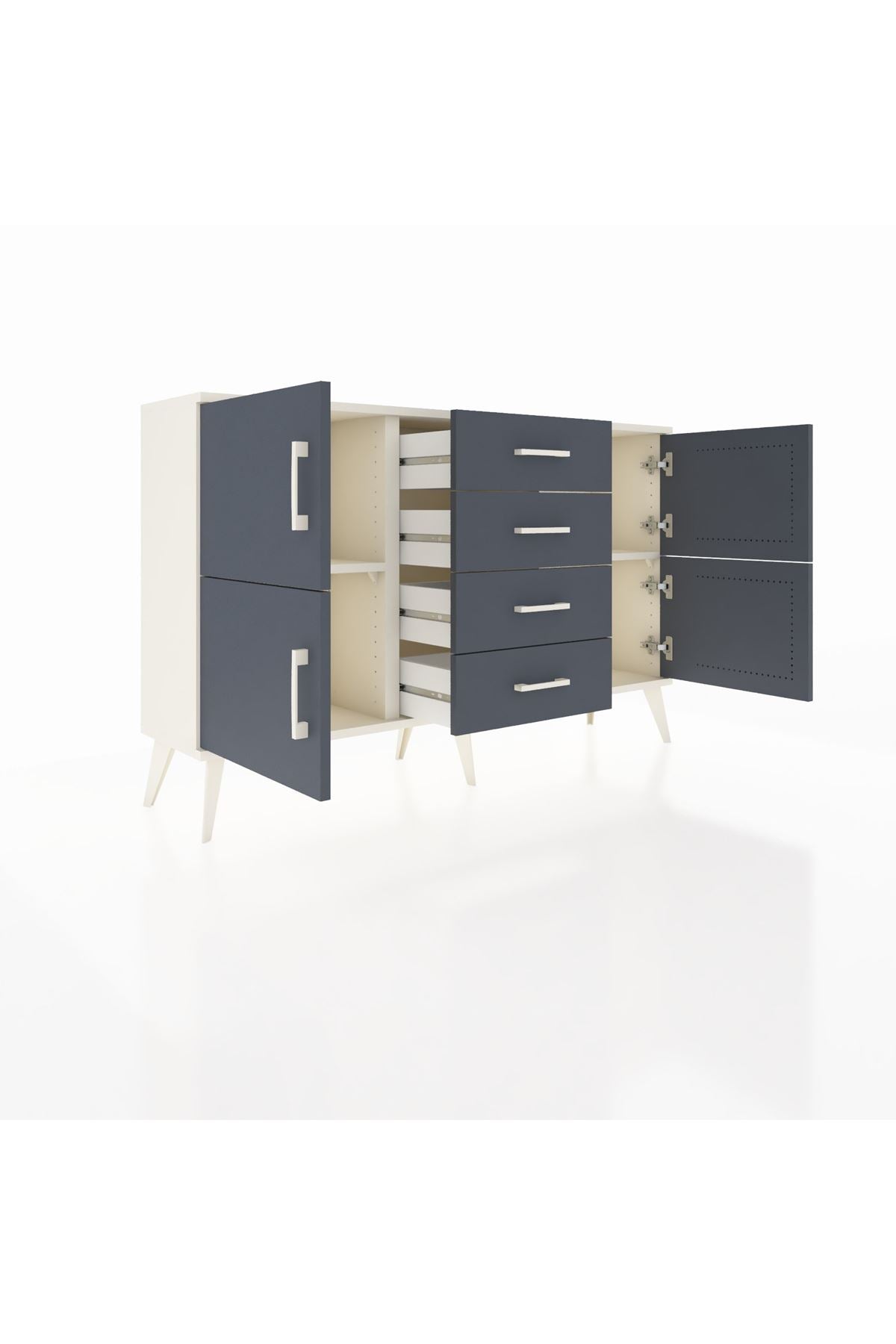 Arges Konsol 2 Raflı 4 Çekmeceli 4 Kapaklı 132x30x83 - S144M033V08A