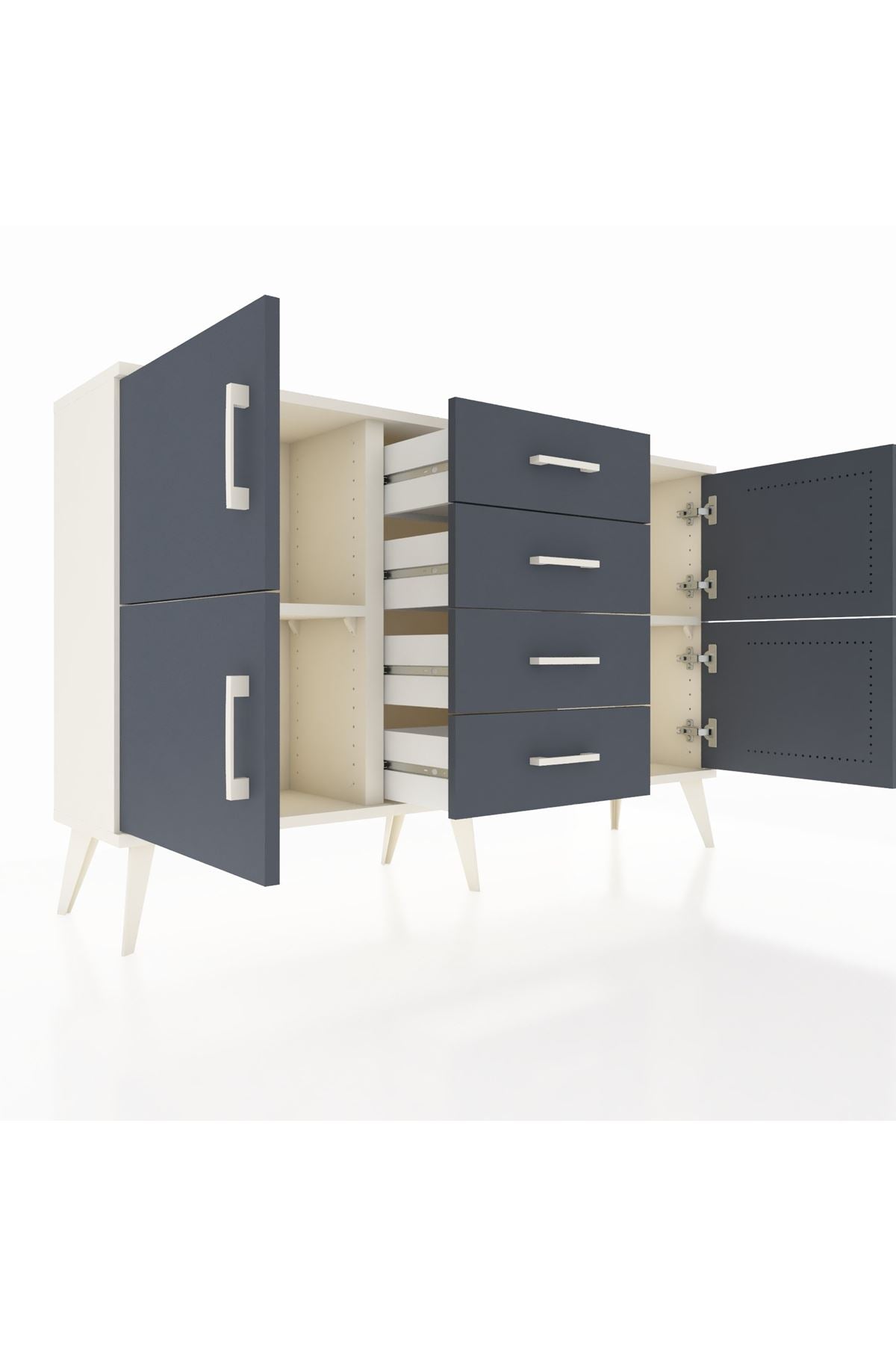 Arges Konsol 2 Raflı 4 Çekmeceli 4 Kapaklı 132x30x83 - S144M033V08A