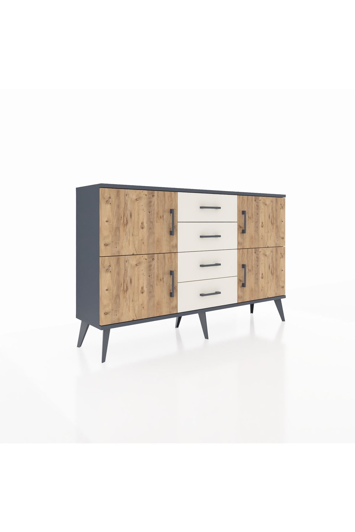 Arges Konsol 2 Raflı 4 Çekmeceli 4 Kapaklı 132x30x83 - S144M033V10A