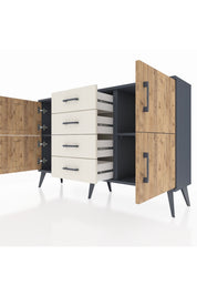 Arges Konsol 2 Raflı 4 Çekmeceli 4 Kapaklı 132x30x83 - S144M033V10A