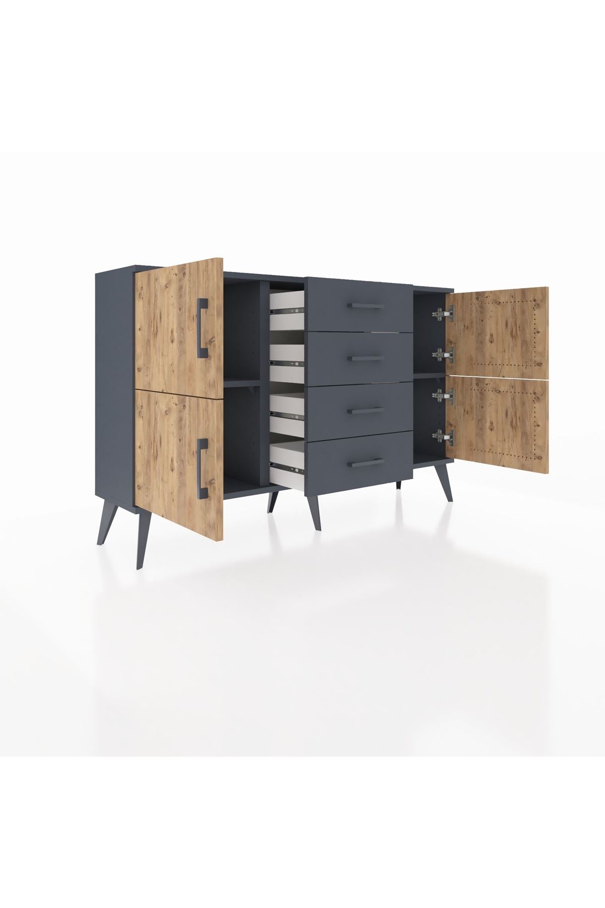 Arges Konsol 2 Raflı 4 Çekmeceli 4 Kapaklı 132x30x83 - S144M033V11A