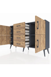 Arges Konsol 2 Raflı 4 Çekmeceli 4 Kapaklı 132x30x83 - S144M033V12A