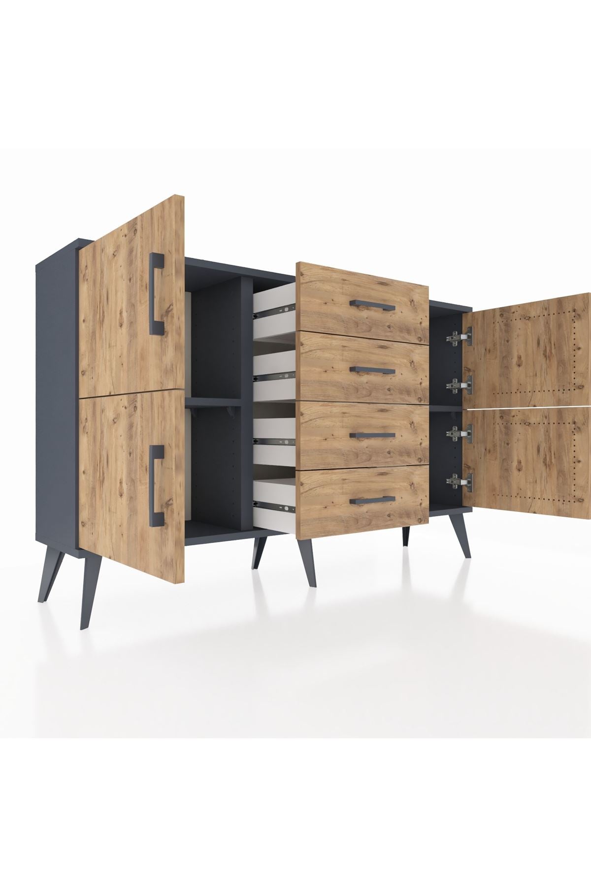 Arges Konsol 2 Raflı 4 Çekmeceli 4 Kapaklı 132x30x83 - S144M033V12A