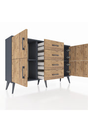 Arges Konsol 2 Raflı 4 Çekmeceli 4 Kapaklı 132x30x83 - S144M033V12A