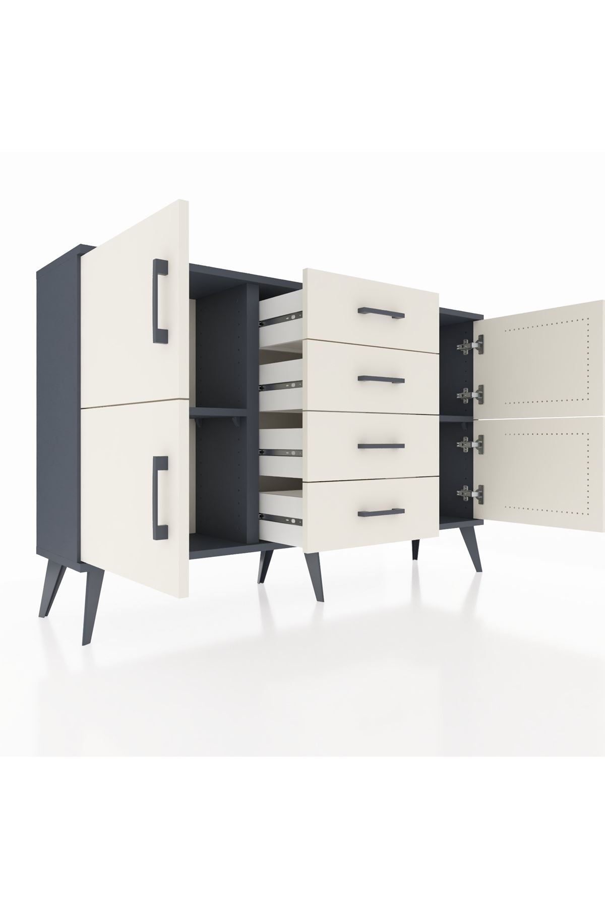 Arges Konsol 2 Raflı 4 Çekmeceli 4 Kapaklı 132x30x83 - S144M033V13A