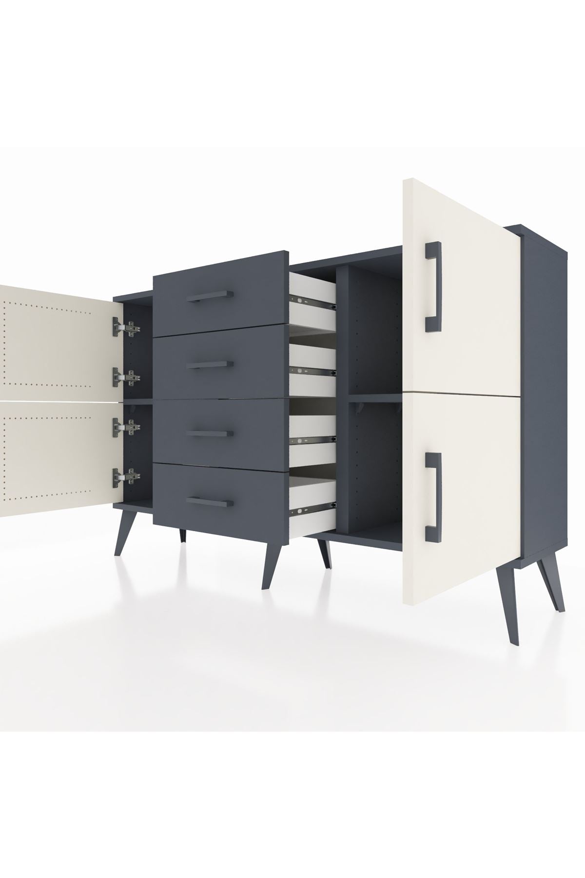 Arges Konsol 2 Raflı 4 Çekmeceli 4 Kapaklı 132x30x83 - S144M033V14A