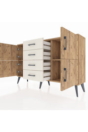 Arges Konsol 2 Raflı 4 Çekmeceli 4 Kapaklı 132x30x83 - S144M033V19A