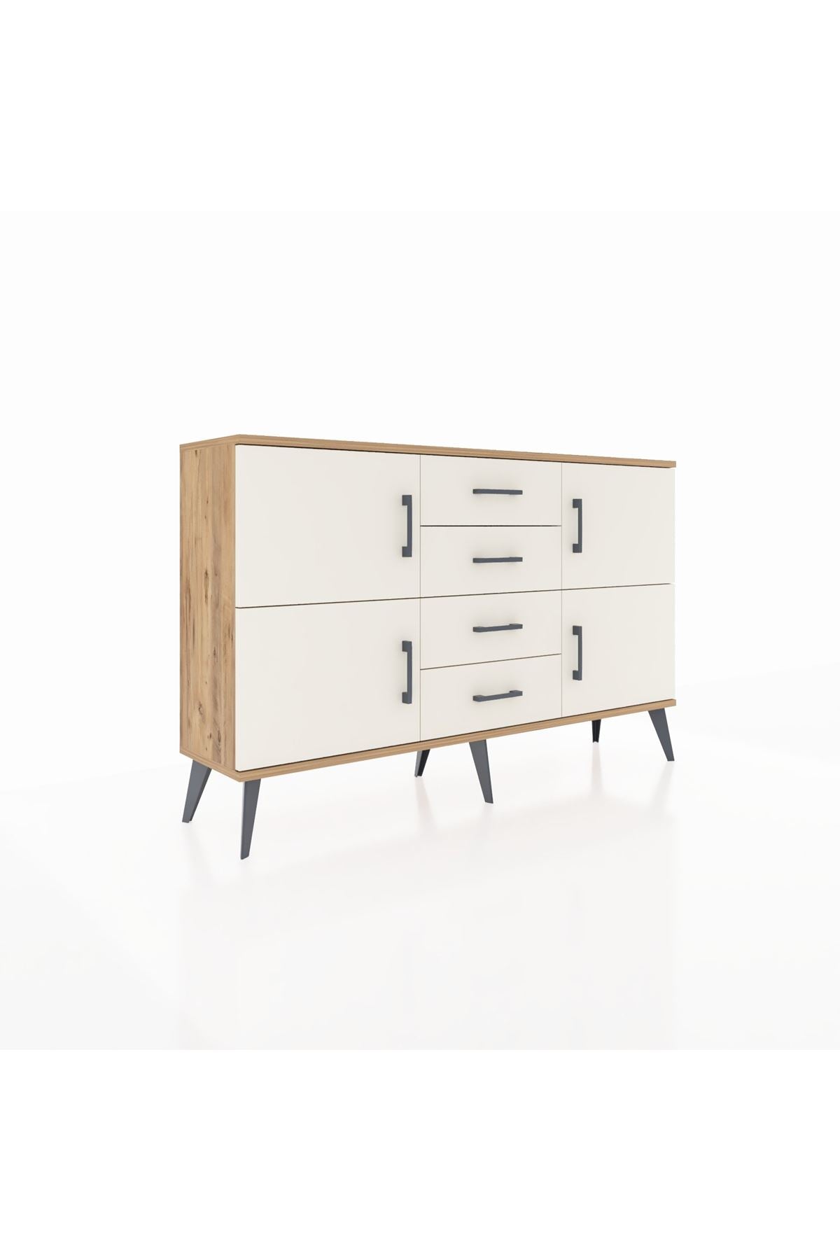 Arges Konsol 2 Raflı 4 Çekmeceli 4 Kapaklı 132x30x83 - S144M033V22A