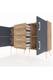Arges Konsol 2 Raflı 4 Çekmeceli 4 Kapaklı 132x30x83 - S144M033V27A