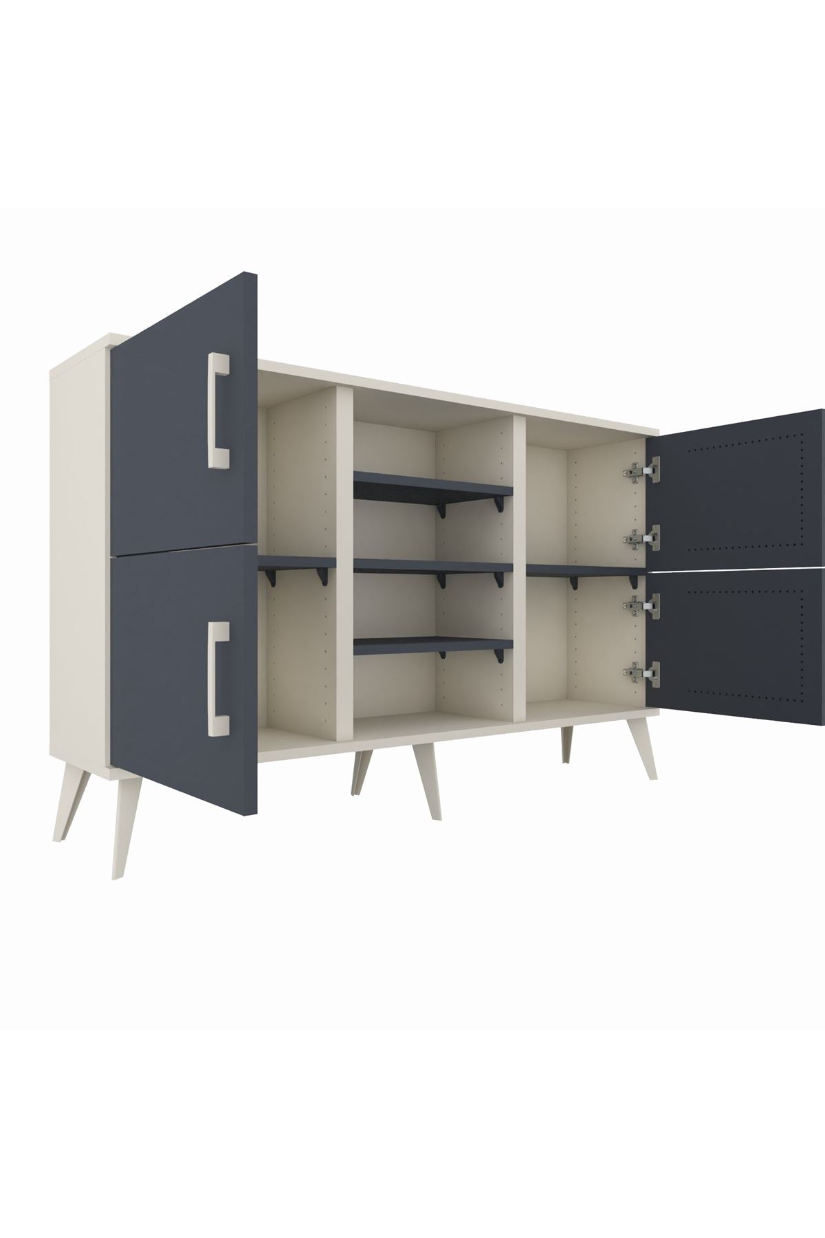 Arges Konsol 5 Raflı 4 Kapaklı 132x30x83 - S144M034V08A