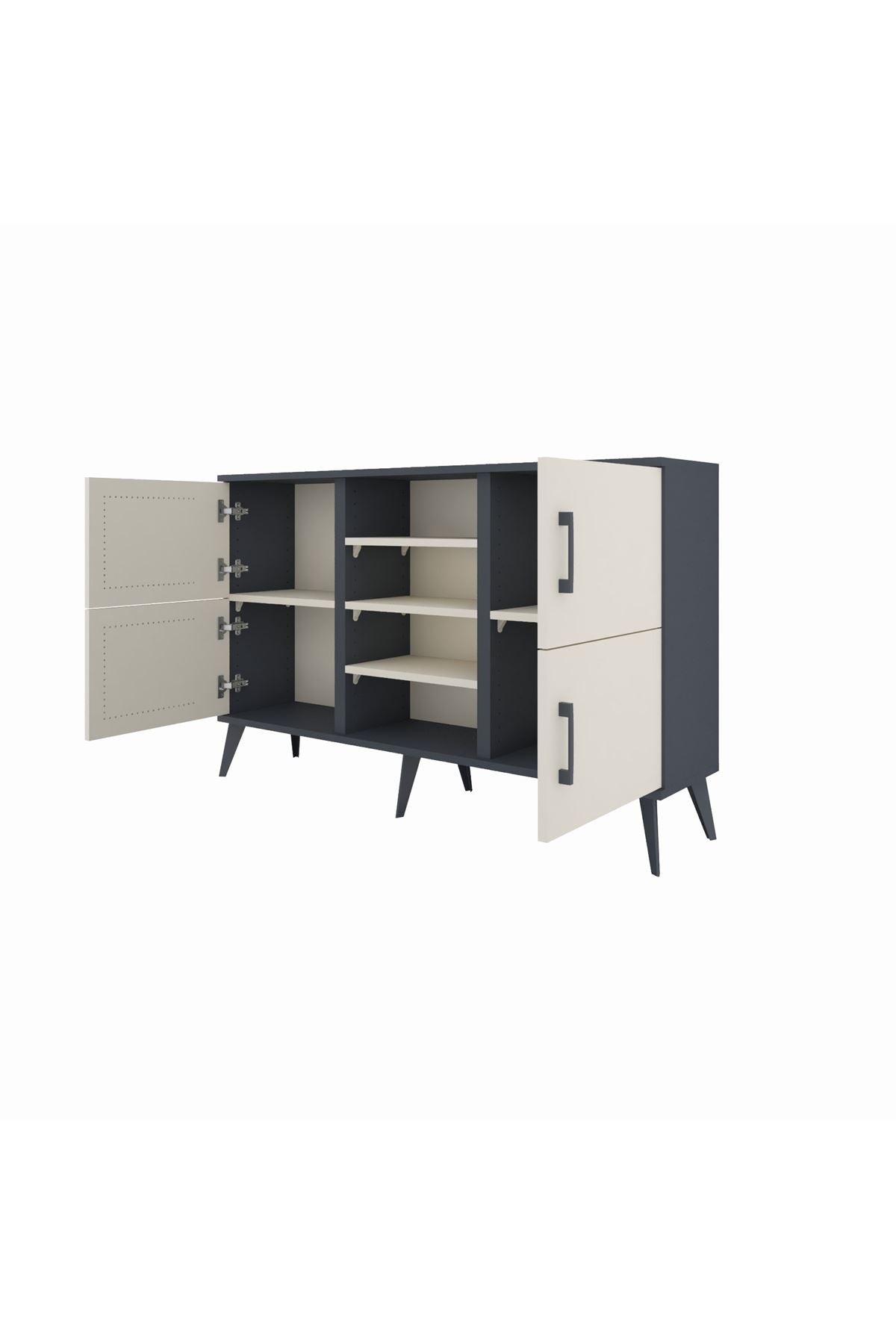 Arges Konsol 5 Raflı 4 Kapaklı 132x30x83 - S144M034V13A