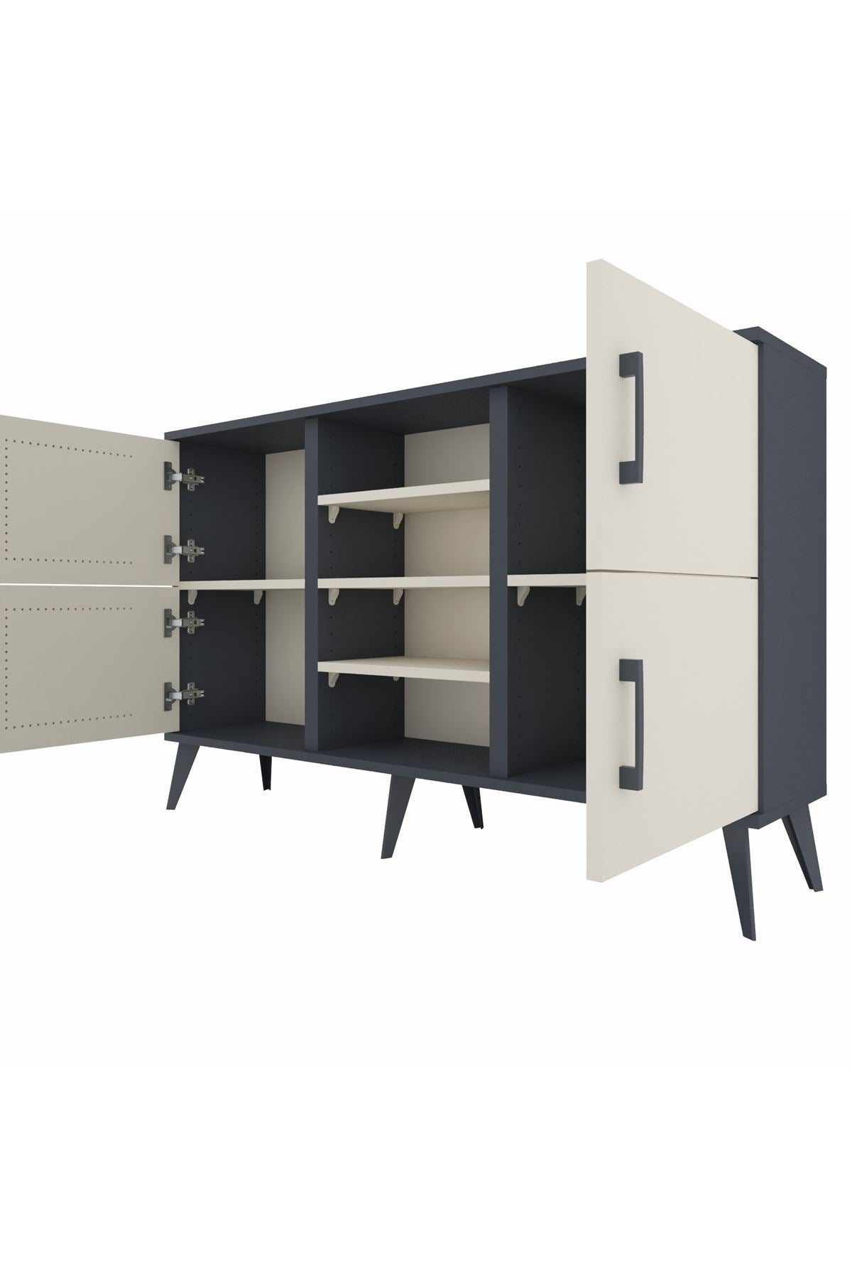 Arges Konsol 5 Raflı 4 Kapaklı 132x30x83 - S144M034V13A