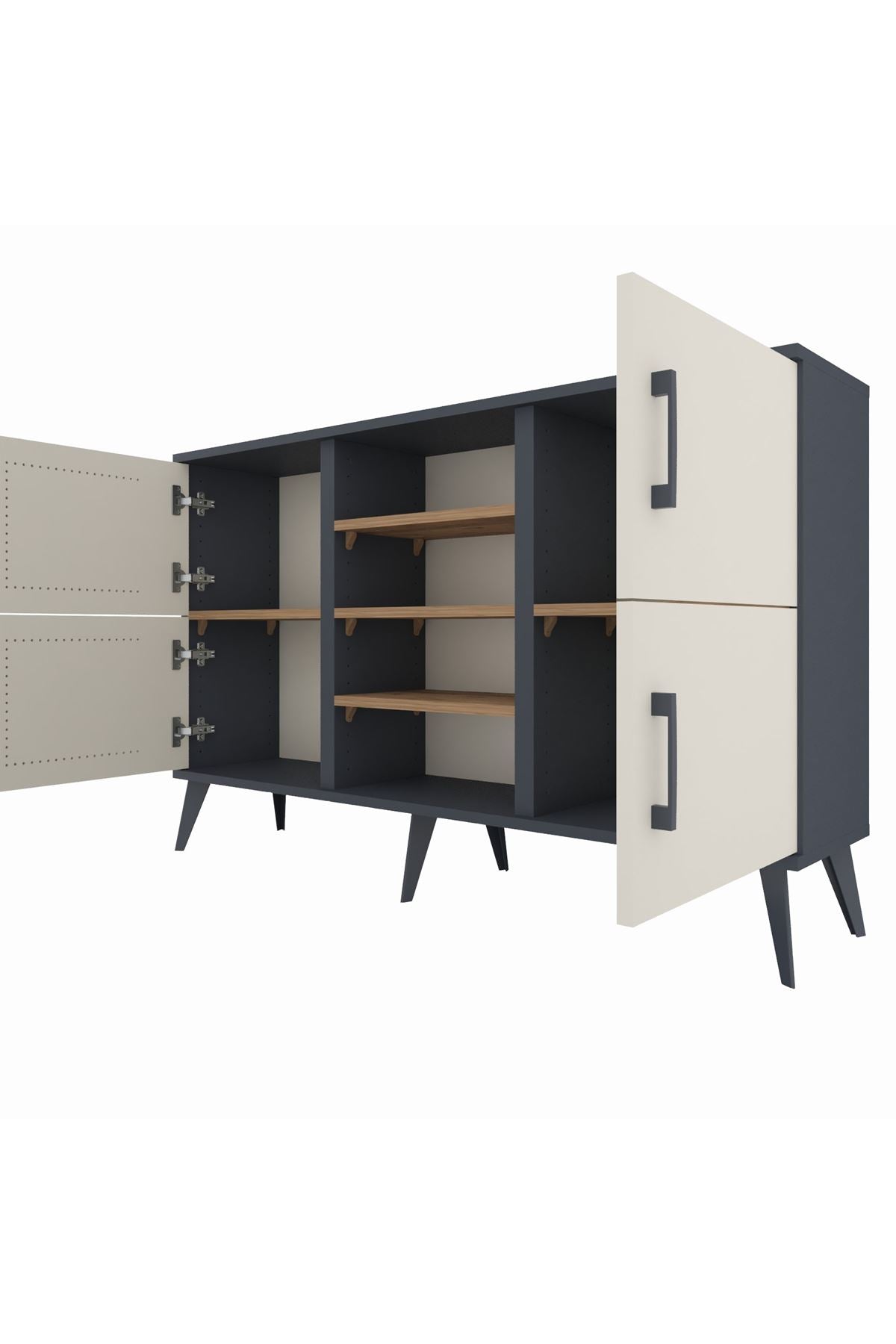 Arges Konsol 5 Raflı 4 Kapaklı 132x30x83 - S144M034V15A